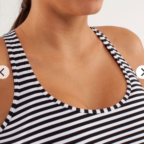 LULULEMON Cool Racerback Tank Classic Stripe Black and White Small - Picture 6 of 13